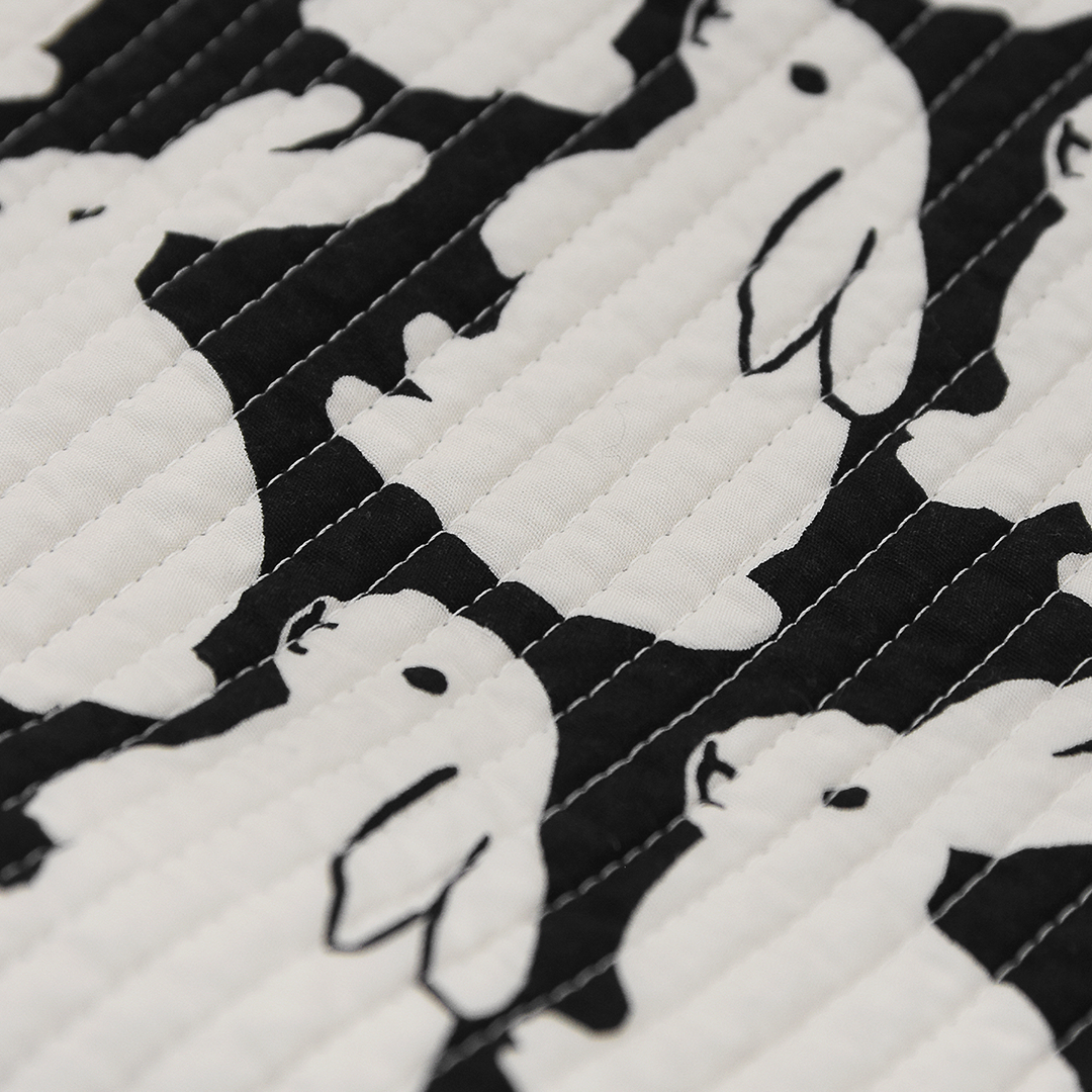 Quilting Little Black Bunnies Half Pouch