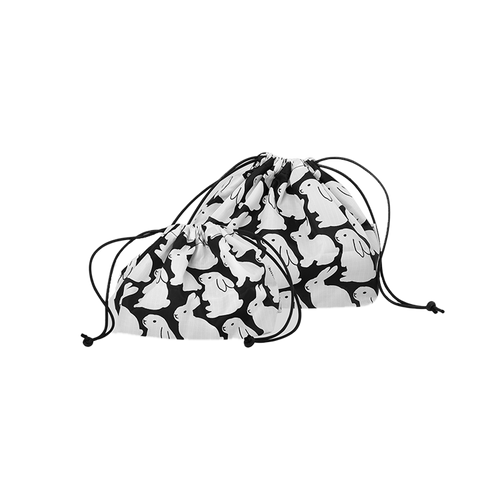 Little Black Bunnies ripstop plump pouch by Kitty Bunny Pony