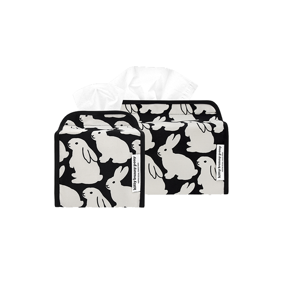 Little Black Bunnies Tissuebox Cover