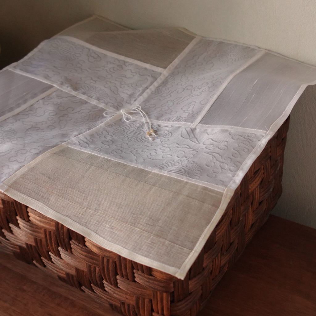 Jogakbo Silk Table Cover by Yuree — hand-pieced Korean silk patchwork, 30x30cm