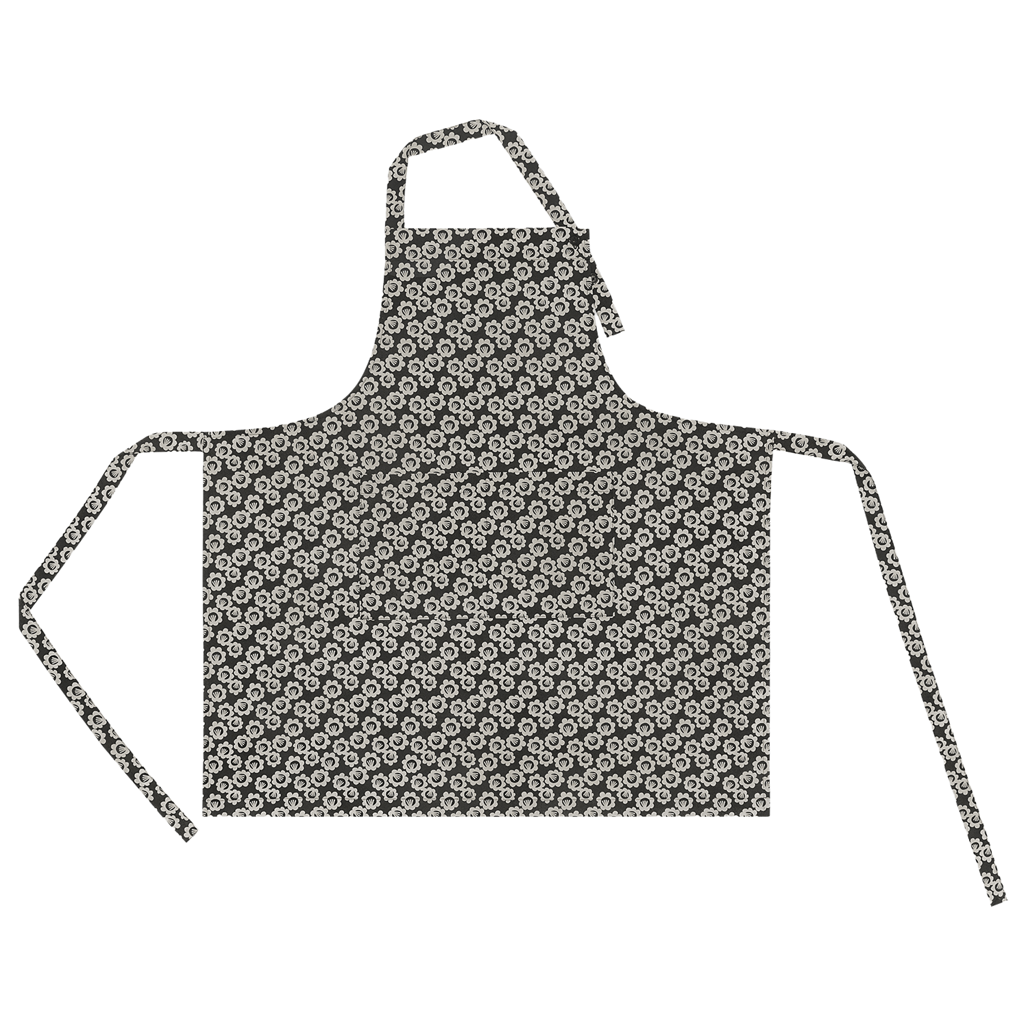 Black Pansy Long Apron by Jessica Nielsen