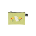 Grove Bunny embroidered zip pouch in lime by Kitty Bunny Pony