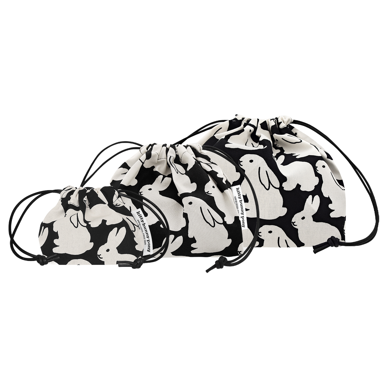 Plump Pouch  Ripstop Little Black Bunnies