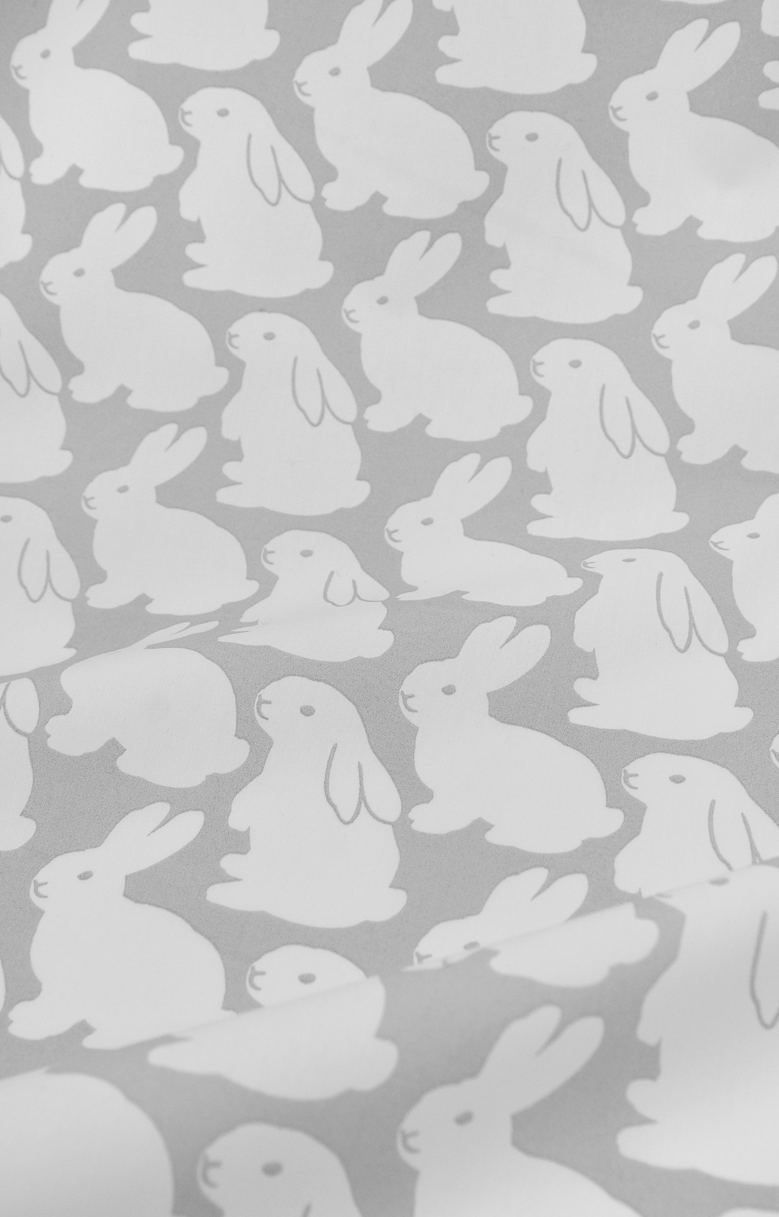 Pajama Set Plain Little Bunnies Short Sleeve Grey