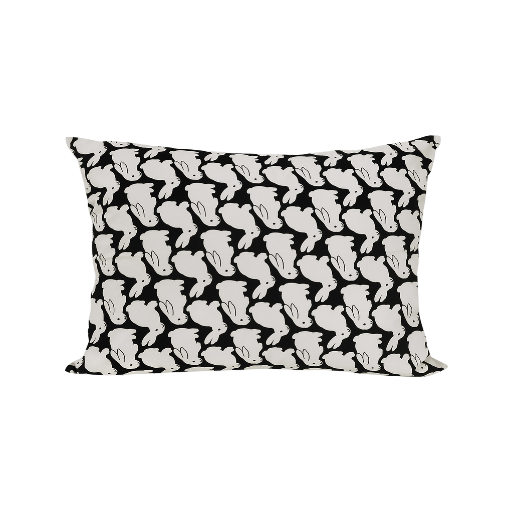Little Black Bunnies cotton pillowcase by Kitty Bunny Pony