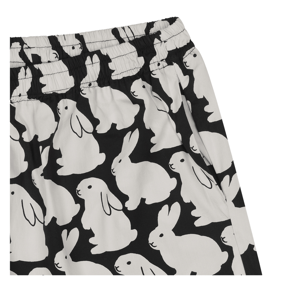 Pajama Set Plain Little Bunnies Long Sleeve Black