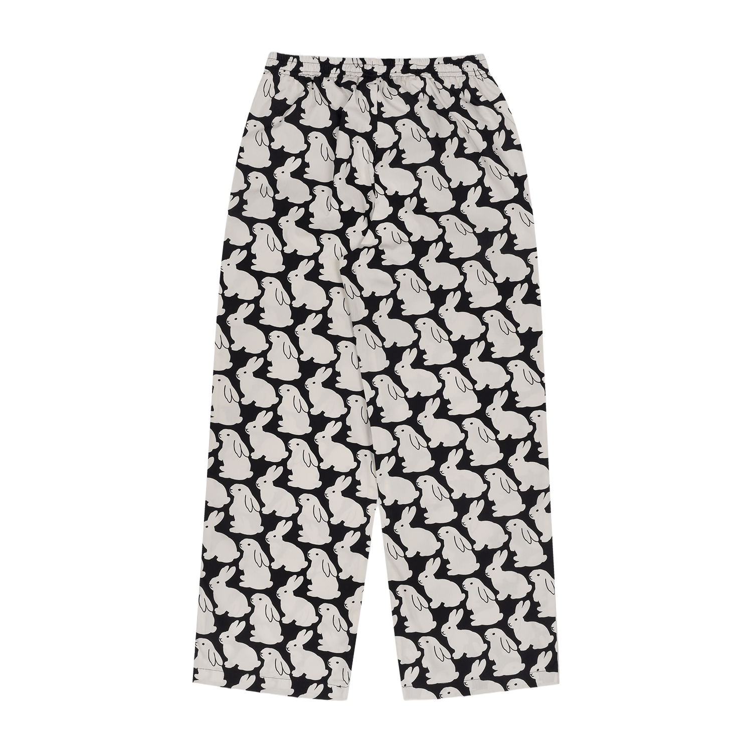 Pajama Set Plain Little Bunnies Long Sleeve Black