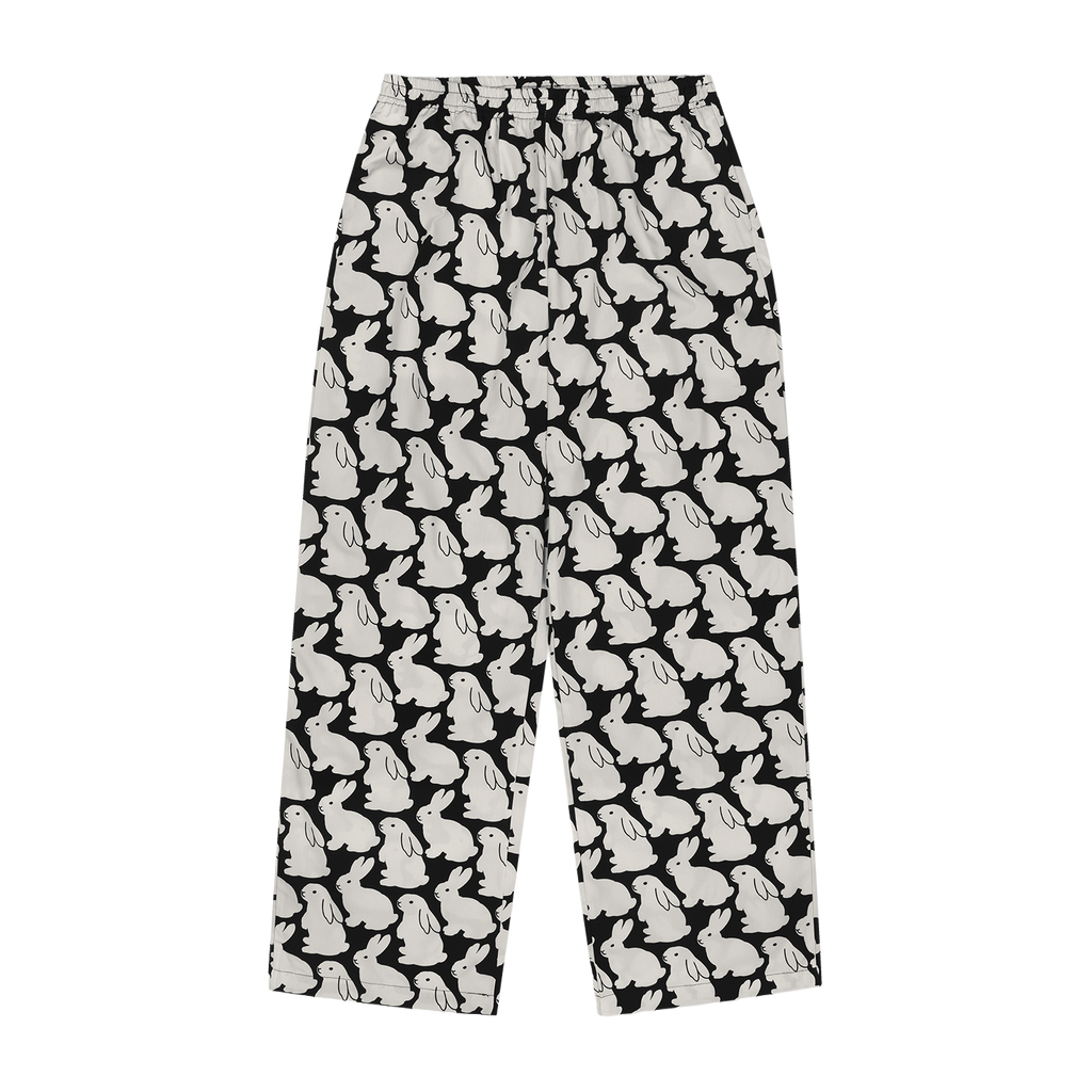 Pajama Set Plain Little Bunnies Long Sleeve Black