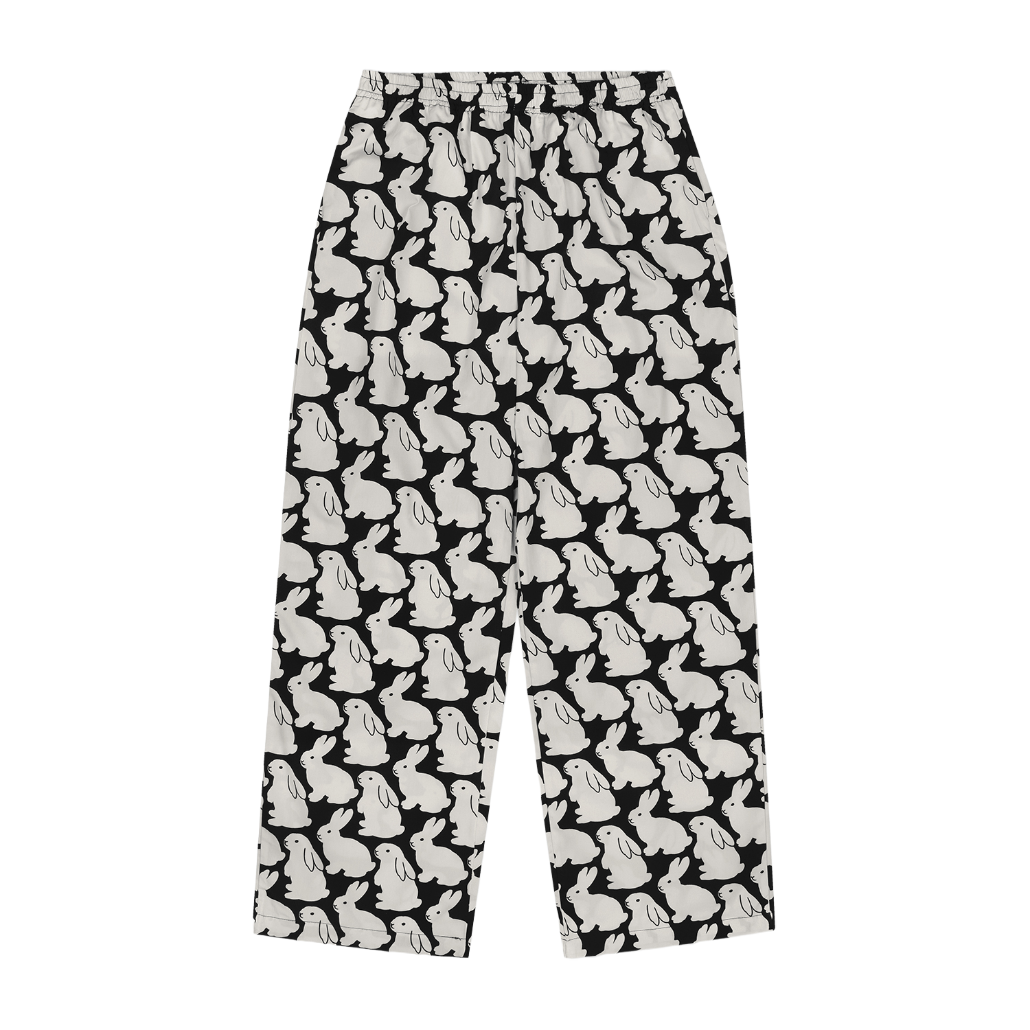 Pajama Set Plain Little Bunnies Long Sleeve Black