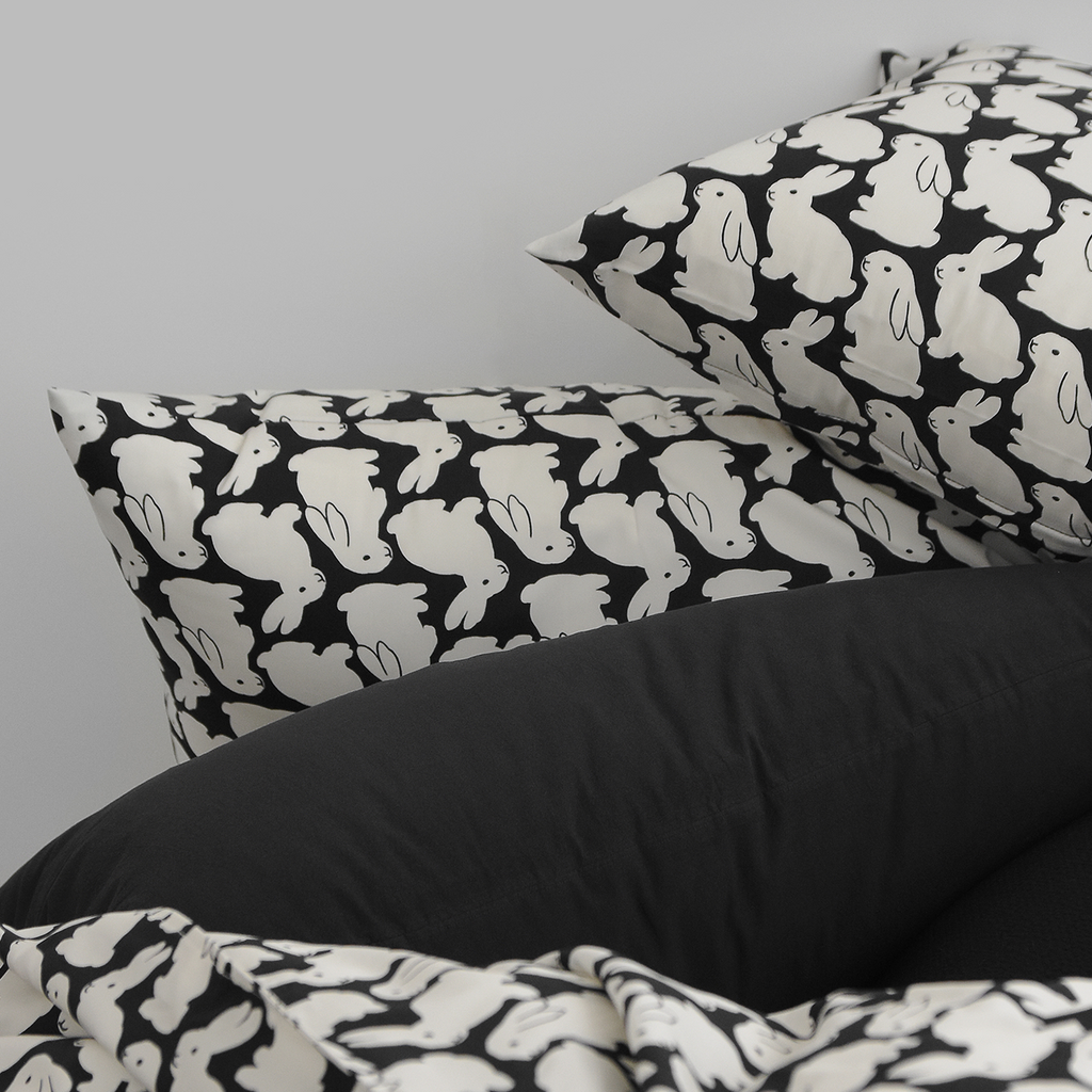 Pillowcase Plain Little Black Bunnies