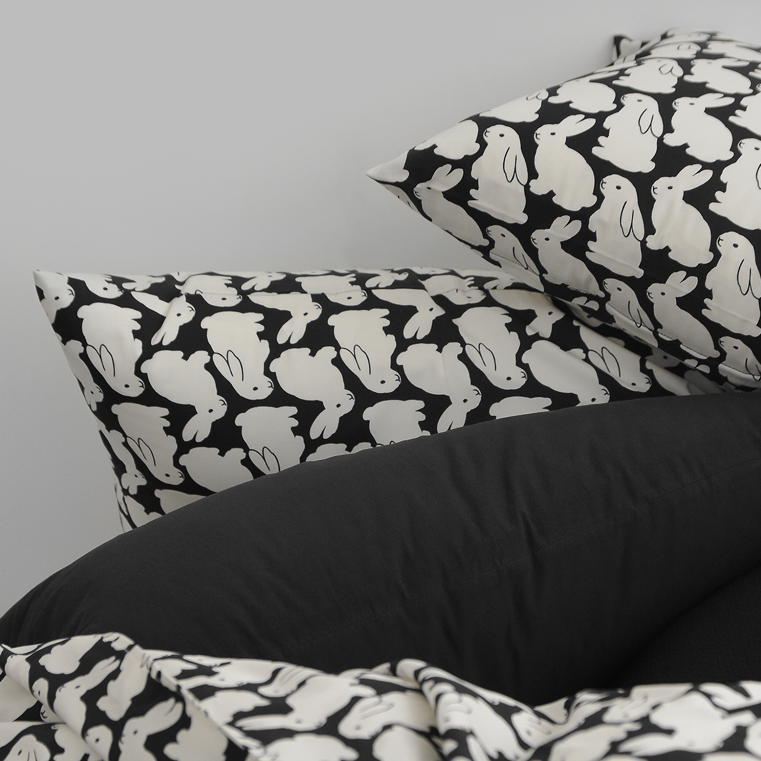 Pillowcase Plain Little Black Bunnies