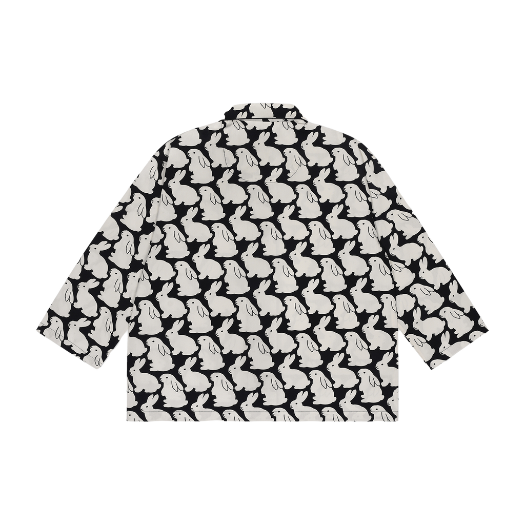 Pajama Set Plain Little Bunnies Long Sleeve Black