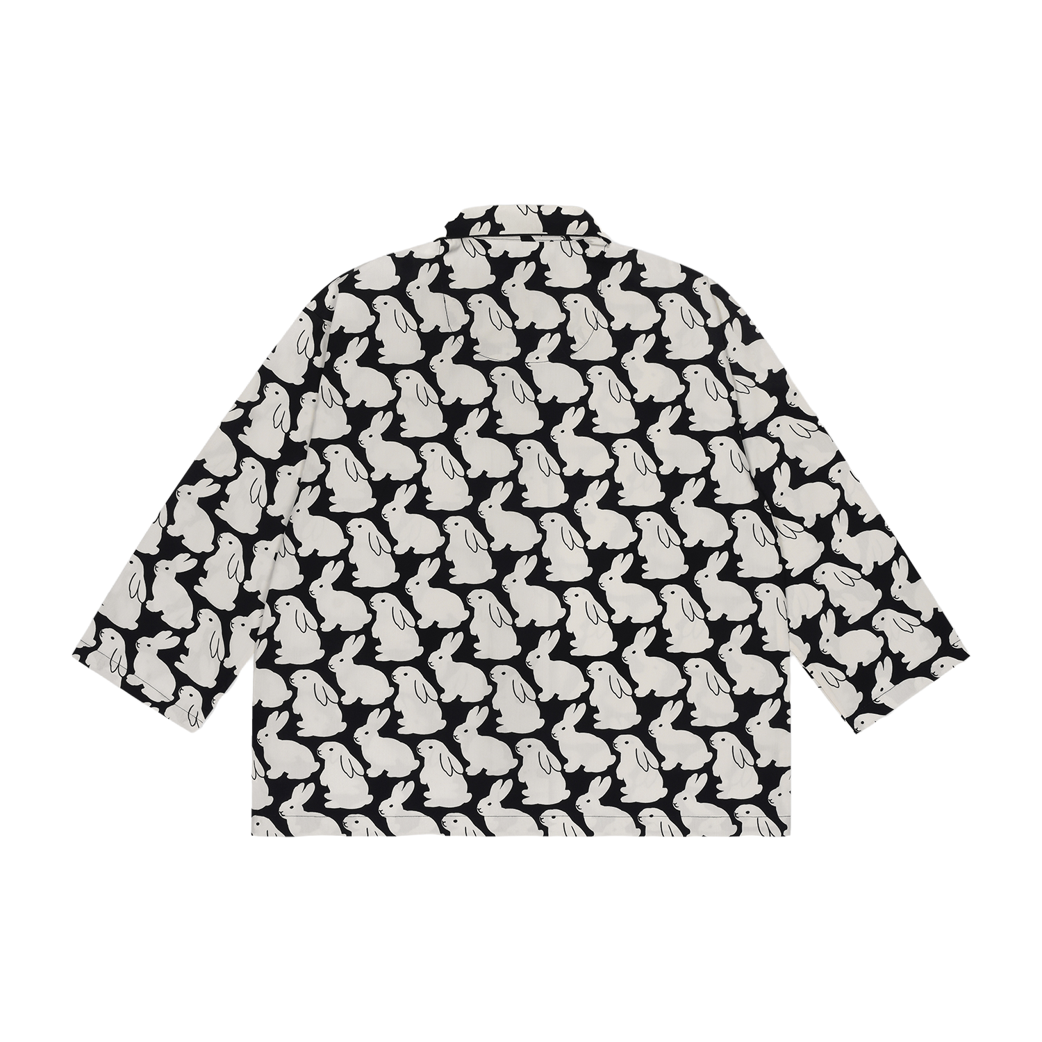 Pajama Set Plain Little Bunnies Long Sleeve Black