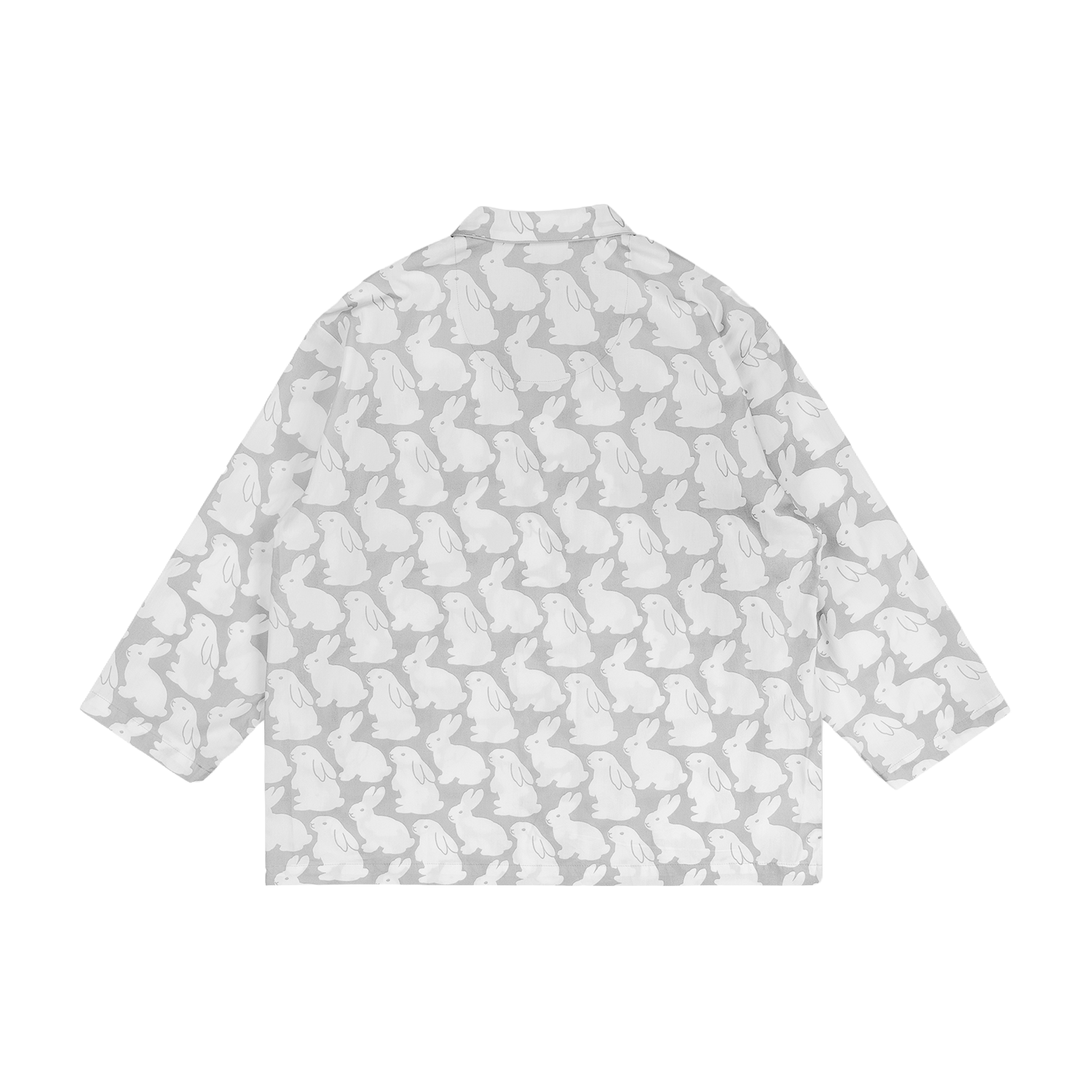 Pajama Set Plain Little Bunnies Long Sleeve Grey