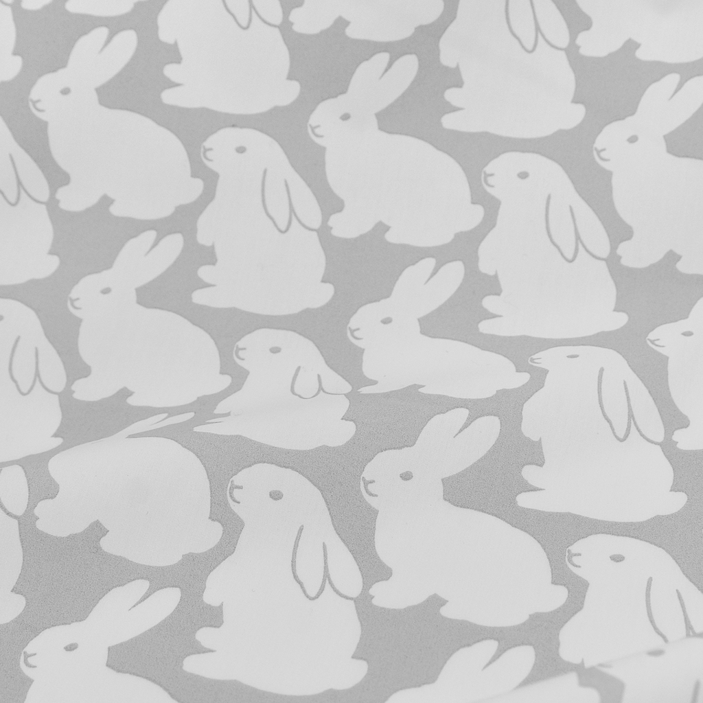 Pajama Set Plain Little Bunnies Long Sleeve Grey