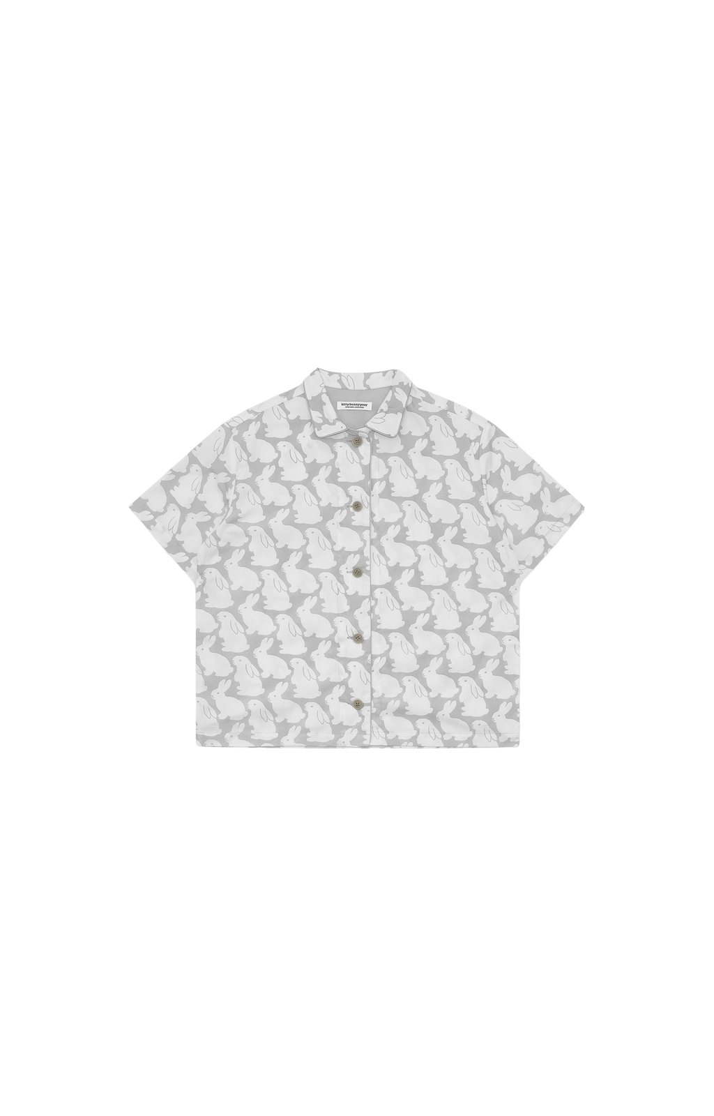 Pajama Set Plain Little Bunnies Short Sleeve Grey