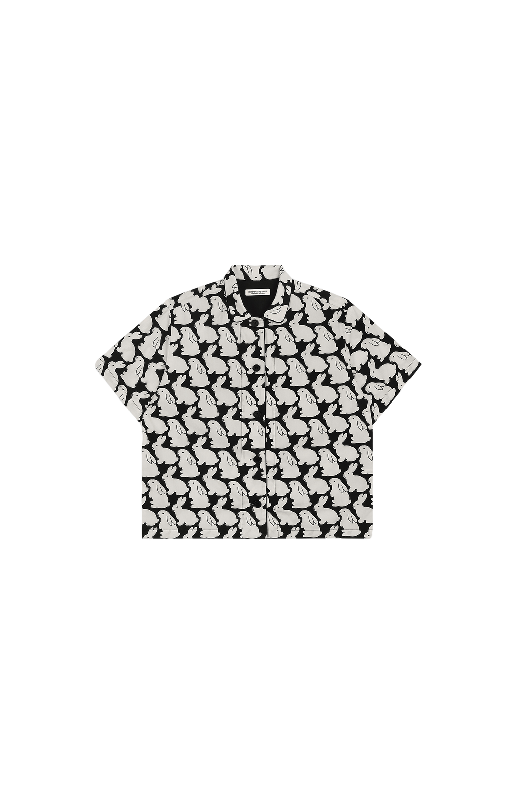 Pajama Set Plain Little Bunnies Short Sleeve Black