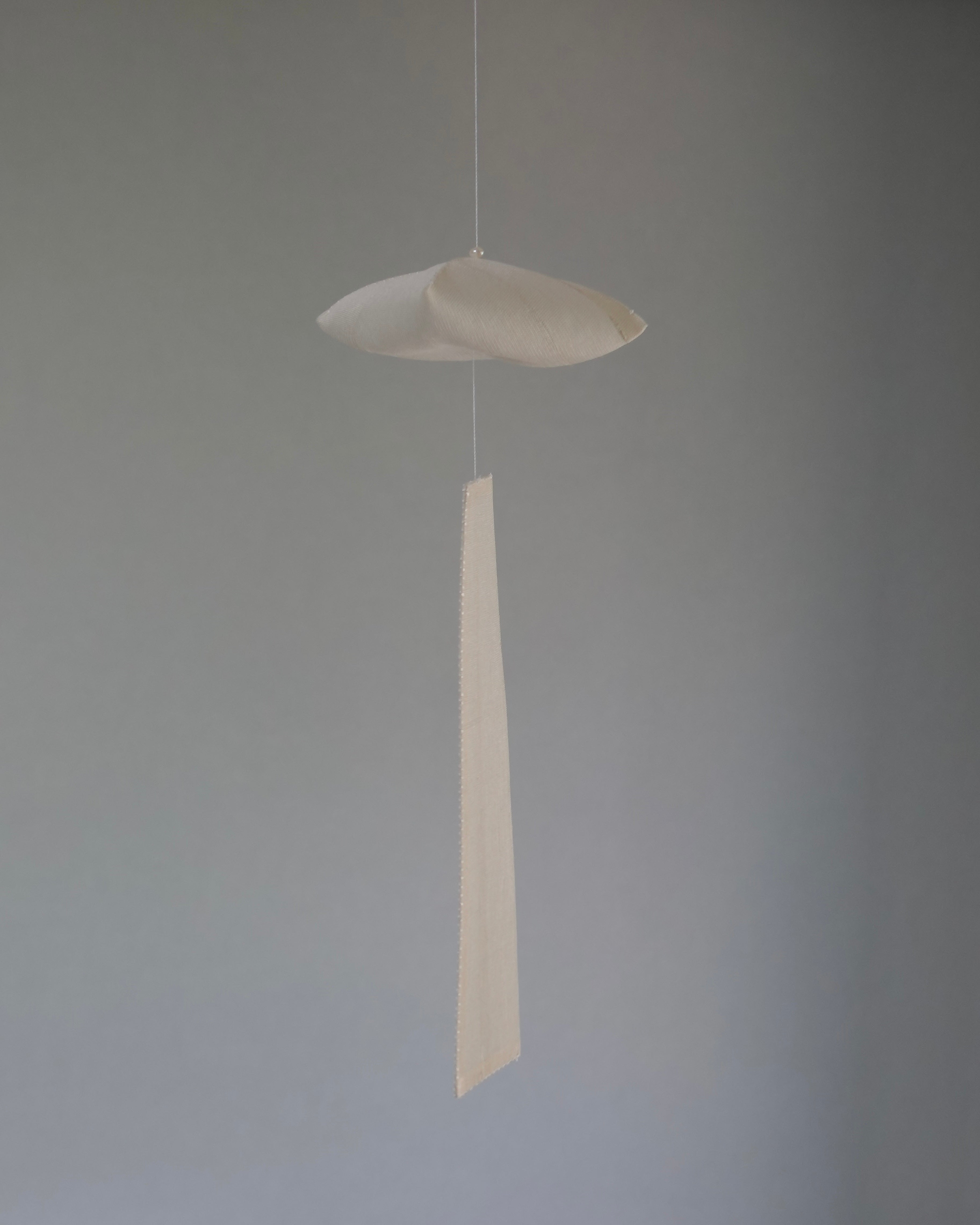Yuree Oksa Silk Mobile — sheer oksa silk dome and hanging slat, handmade in Korea