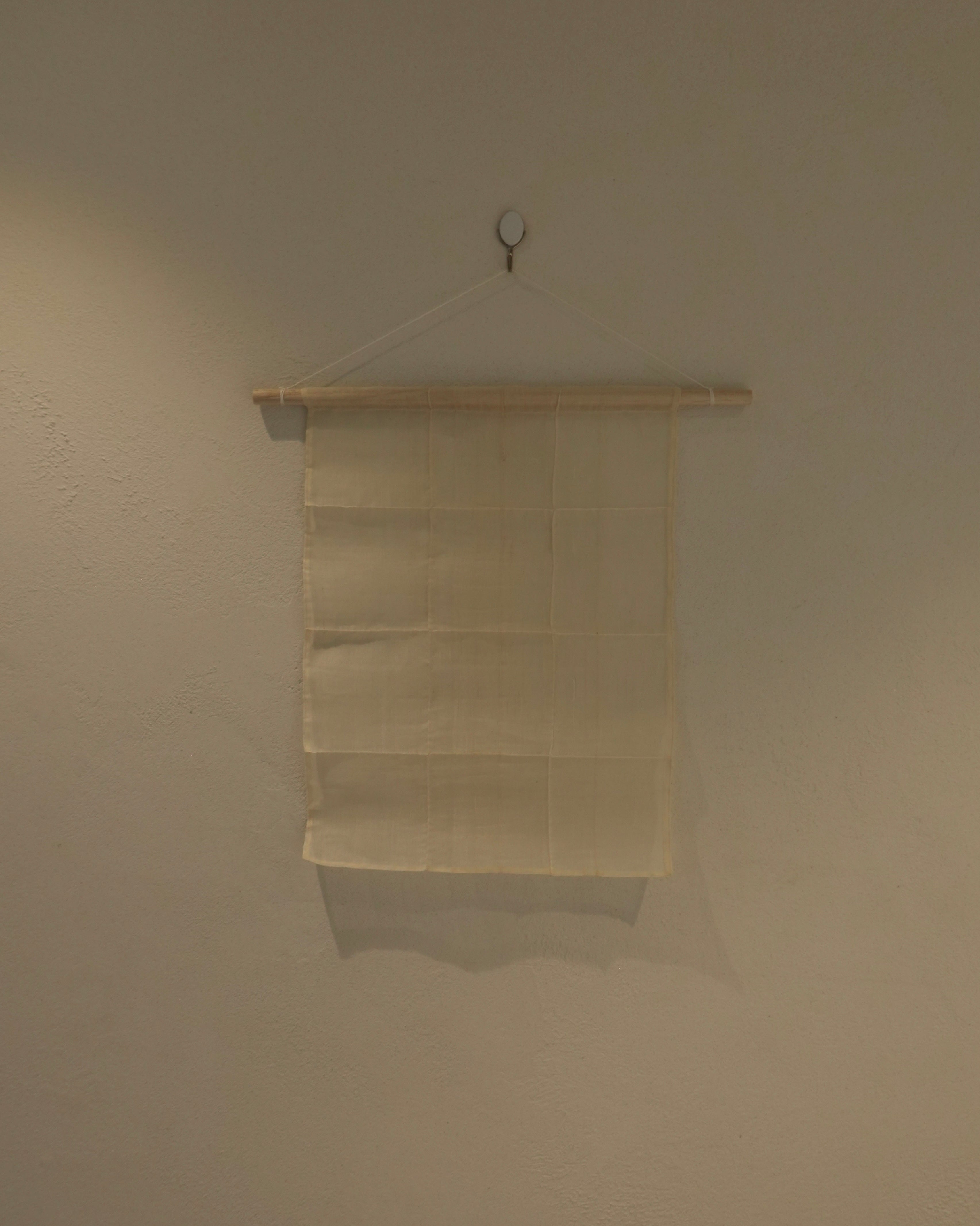 Jogakbo Silk Wall Hanging by Yuree — hand-pieced Korean silk patchwork, 30x40cm with wood dowel