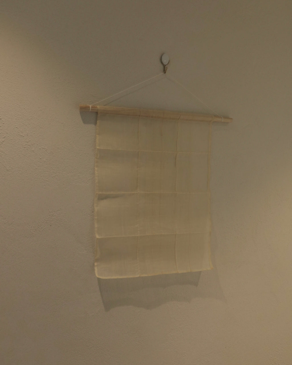 Jogakbo Silk Wall Hanging by Yuree — hand-pieced Korean silk patchwork, 30x40cm with wood dowel