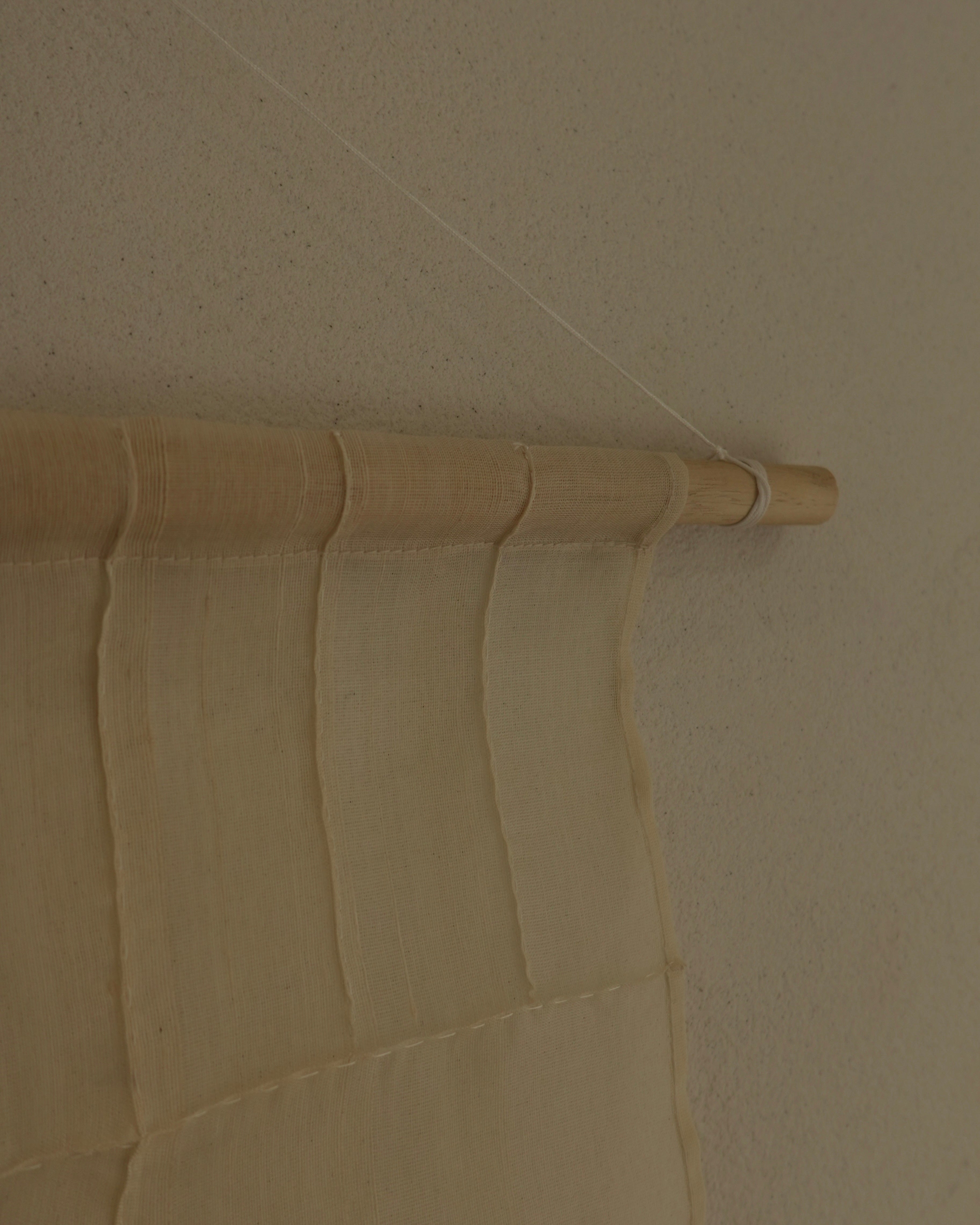 Jogakbo Silk Wall Hanging by Yuree — hand-pieced Korean silk patchwork, 30x40cm with wood dowel